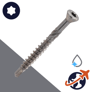 M4 C1 Stainless Torx Oval Head, Wood Thread + Milling Ribs, Drilling Tip