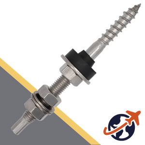 M12 Assembled Stainless Solar Hanger Bolt with EPDM Gasket + Hex Nuts + Washers
