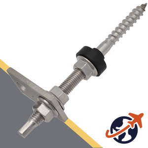 M10 Assembled Hanger Bolts,EPDM Gasket + Flange Nuts + Adapter Plate,Stainless Steel