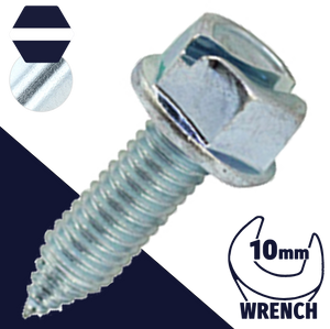 M6 Slotted Hex Flange License Plate Screw Zinc
