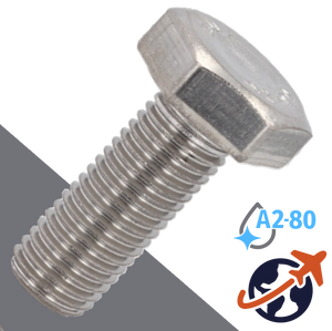 M20X2.5 Hex Head Cap Screw - A2-80 Stainless DIN 931/933