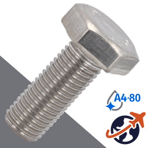 M6X1.0 Hex Head Cap Screw - A4-80 Stainless DIN 931/933