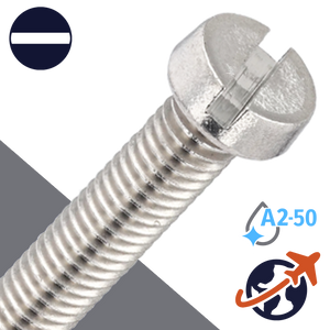 M2.6X0.45 Slotted Cheese Head - A2-50 Stainless DIN 84