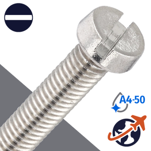 M3X0.5 Slotted Cheese Head - A4-50 Stainless DIN 84