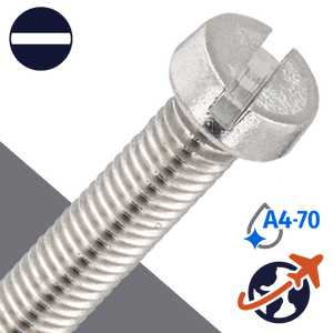 M8X1.25 Slotted Cheese Head - A4-70 Stainless DIN 84