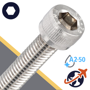M2.5X0.45 Socket Head Cap Screw - A2-50 Stainless ISO 4762