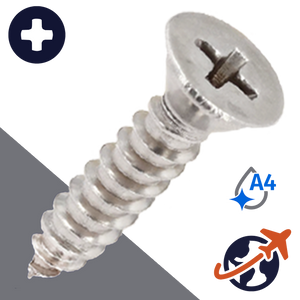 M2.2 Flat Phillips Tapping,DIN 7982-C,A4 Stainless Steel