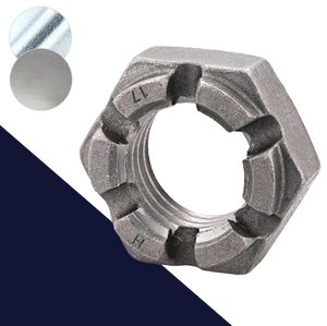 Castle Nut Low 17H Carbon Steel Plain  DIN 937