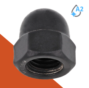Acorn Nut - A2 Stainless Black DIN 1587