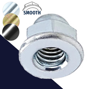 Acorn Nut Flange, Smooth Low Carbon Steel Zinc Acorn Nut Flange, Smooth Low Carbon Steel Zinc