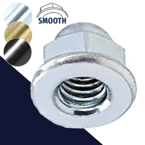 Flanged Acorn Nut,Steel Zinc Plated,Smooth Flange