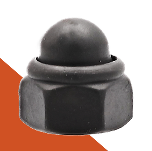 Acorn Nylon Nut Black Stainless DIN 986