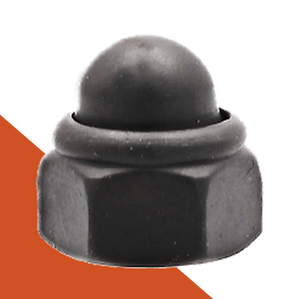 Nylon Insert Acorn Nut,Stainless + Black Oxide,DIN 986 Locking
