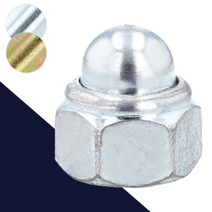 Nylon Insert Acorn Nut,Zinc / Yellow Plated,DIN 986 Locking