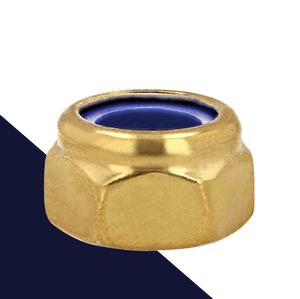 Coarse DIN 985 Nylon Nut,Brass Solid,No Finish