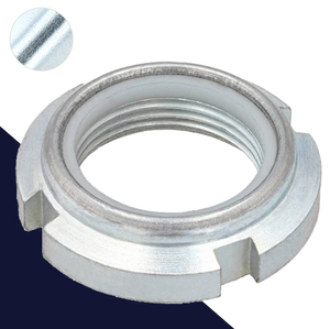 Round Spanner Lock Nut,Nylon Insert,Steel, Zinc Plated