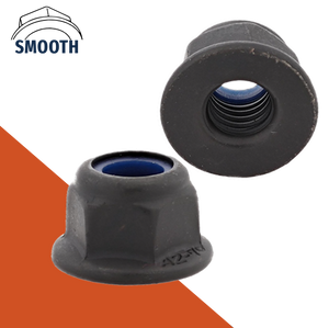Coarse DIN 6926 Nylon Flange,A2 Stainless + Black Oxide,Smooth Bottom Nut