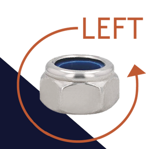 Nylon Locking Nut LEFT HAND Stainless Steel