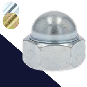 Low Acorn Nut, Coarse,Steel, Zinc Plated,Special Low Height