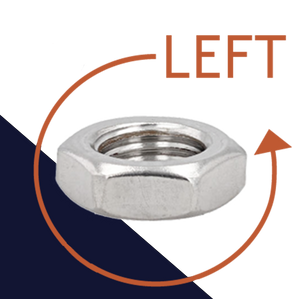 Jam Nut LEFT Fine Thread - A2 Stainless DIN 439L