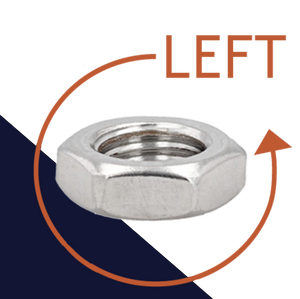 Jam Nut LEFT Fine Thread - A2 Stainless DIN 439L