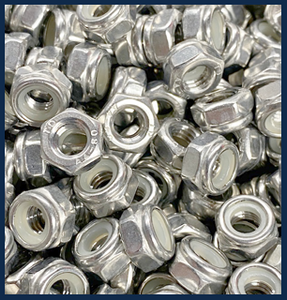 Coarse DIN 985 Nylon Nut BULK,A4-80 Stainless Steel,Passivated, 100pcs