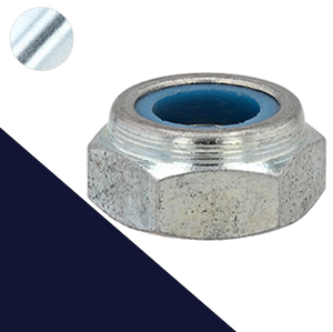 M12X1.5 LOW,Nylon Lock Nut,Steel Class 4 Zinc