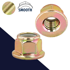 Nylon Flange Nut Smooth Class 8 Steel Yellow Zinc DIN 6926