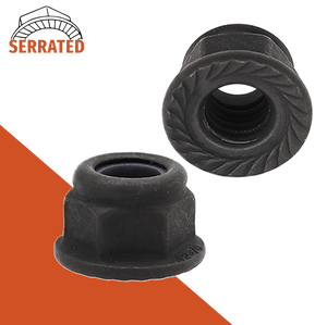 Nylon Lock Flange Nut Black Stainless DIN 6926 SERRATED