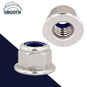 Nylon Flange Nut Smooth - A2 Stainless DIN 6926