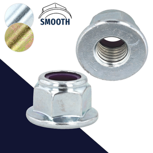 Coarse DIN 6926 Nylon Flange,Steel Class 8 Zinc Plated,Smooth Bottom Nut