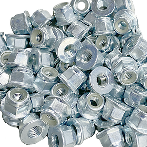 Nylon Flange Nut Smooth, Bulk 100pcs Pack Class 8 Steel Zinc DIN 6926