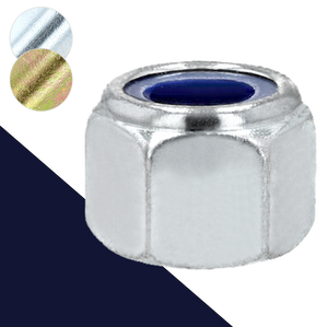 Fine DIN 6924 HIGH Nylon Nut,Steel Class 10 Hardened,Zinc Plated