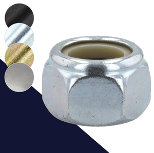 Coarse DIN 985 Nylon Nut,Steel Class 10 Hardened,Finishes Vary