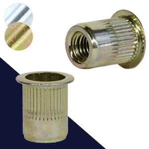 Metric Ribbed Flange,Rivet Insert Nut,Steel