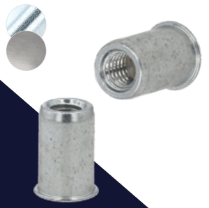 Metric Smooth Round,Rivet Insert Nut,Steel + Aluminum