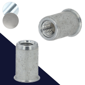 Metric Smooth Round,Rivet Insert Nut,Steel + Aluminum