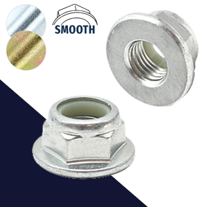 Nylon Flange Nut Smooth Class 10 Steel Fine Thread Low Height