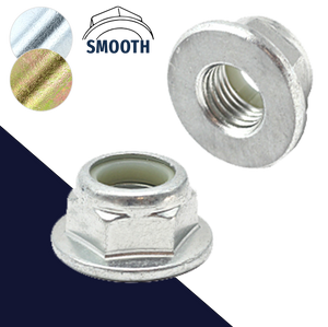 Fine LOW Nylon Flange,Steel Class 10 Zinc Plated,Smooth Bottom