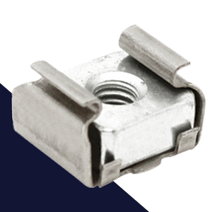 Cage Nut,Captive Clip Style,All Stainless