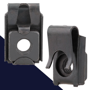 Cage Nut Speed Clip "U" Style,Machine Thread,Steel, Half Back