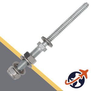 M8 Assembled Stainless Solar Hanger Bolt with EPDM Gasket, Cone Point