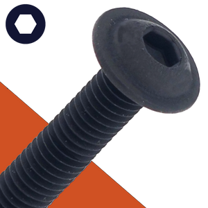 M6X1.0 Socket Button Flange,Stainless + Black Oxide,ISO 7380-2