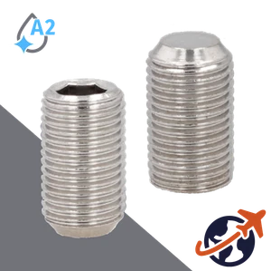 M1.6X0.35 Flat Point Set Screw,A2 Stainless Steel,ISO 4026 / DIN 913