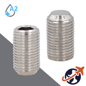 M1.6X0.35 Flat Point Set Screw,A2 Stainless Steel,ISO 4026 / DIN 913