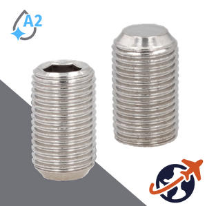 M1.6X0.35 Flat Point Set Screw,A2 Stainless Steel,ISO 4026 / DIN 913