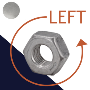 Left Hand Hex Nut FINE,Steel, Class Varies,DIN 934-LH