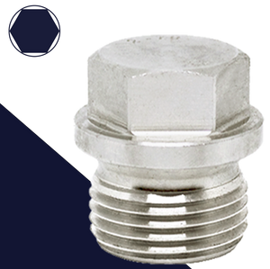 British Flanged Hex Plug,Stainless Steel,DIN 910 BSPP