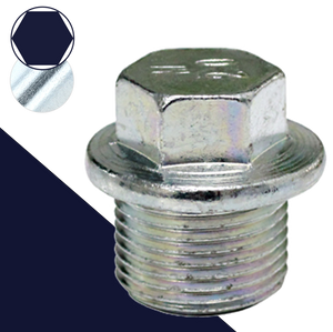 M20X1.5 Wide Flange Plug,Steel, Zinc Plated,Part# DP20X1.5WCLZ