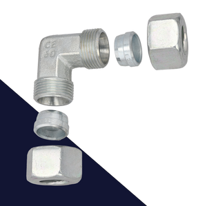 Metric Elbow Union,Compression Set,Zinc Plated Steel